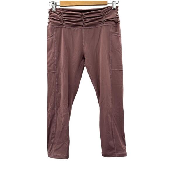Constantly Varied Gear CVG Dusty Rose Ruched Capri Crossfit Leggings Size‎ L - Picture 1 of 6